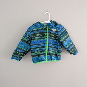 The North Face Toddler Reversible Jacket – Blue/Green Print – Size 18-24 Months